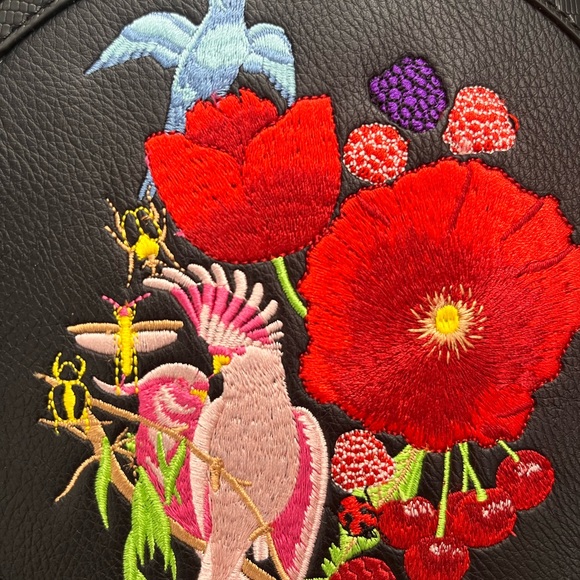 Betsey Johnson Black Mini Bag with Vibrant Embroidery - Picture 2 of 7